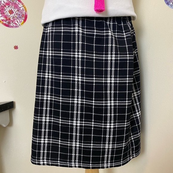 NWOT Shein Curve pluse size plaid black white stretch mini skirt cosplay 1XL - Picture 3 of 10